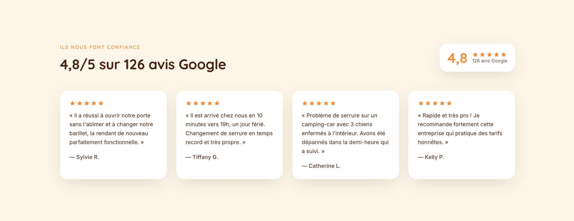 Exemple de site réalisé — Serrurerie